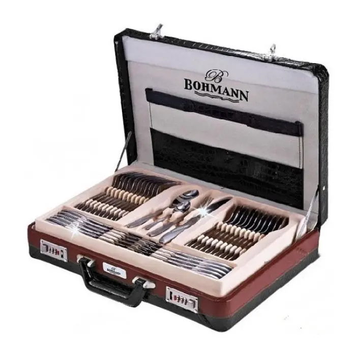 Комплект прибори за хранене Bohmann BH 5946 MR, 72 бр, Куфар, Инокс, (14519)