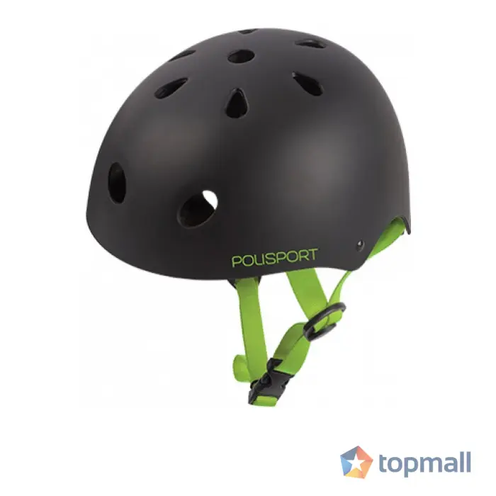 Аксесоар за велосипед Polisport, каска JUNIOR URBAN RADICAL TRIANGLES (53/55) BLACK MATTE/GREEN Каски, 25600