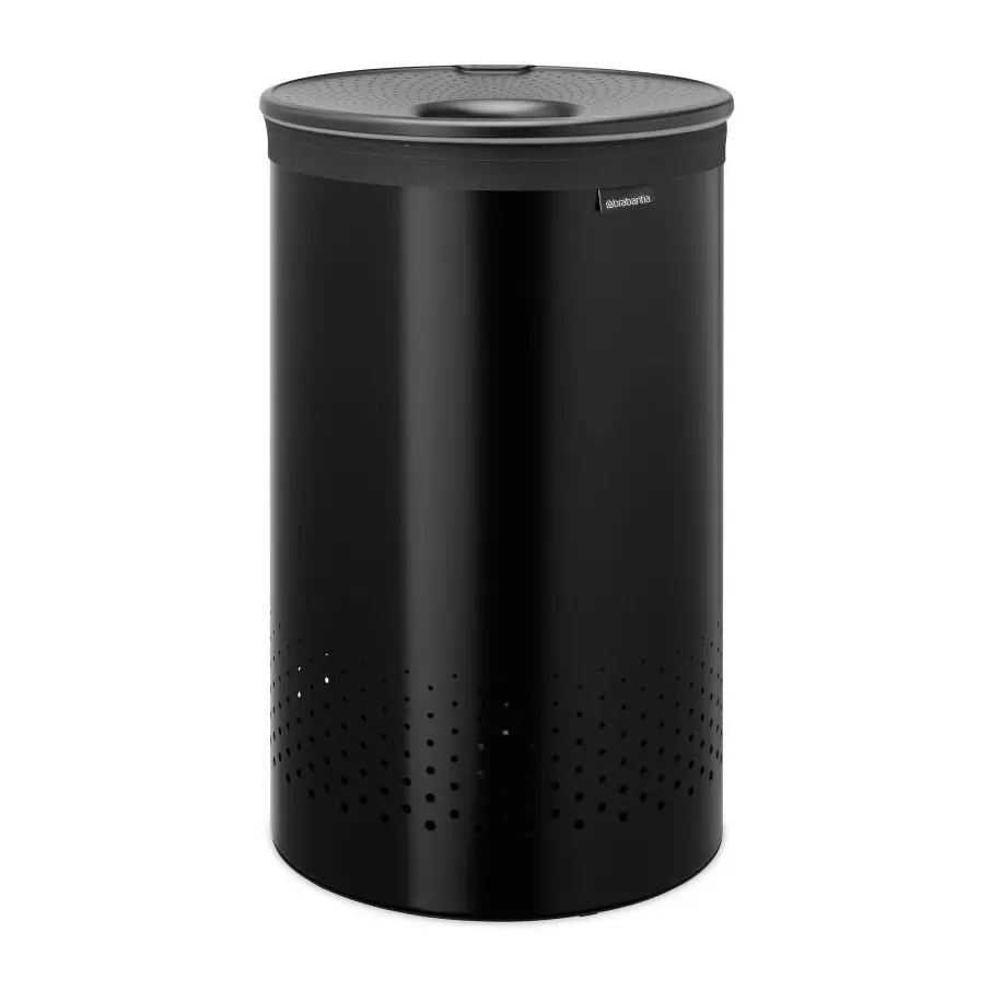 Кош за пране Brabantia 60L, Matt Black, пластмасов капак, (35943372)