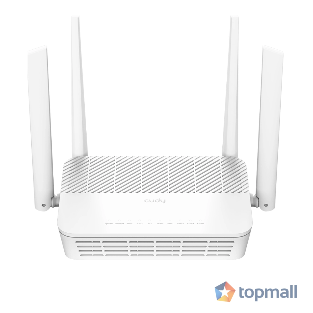 Безжичен рутер Cudy WR3000 WiFi6, AX3000, 4 Gigabit WAN/LAN Ports, 4 x 5dBi антени, (35938484)