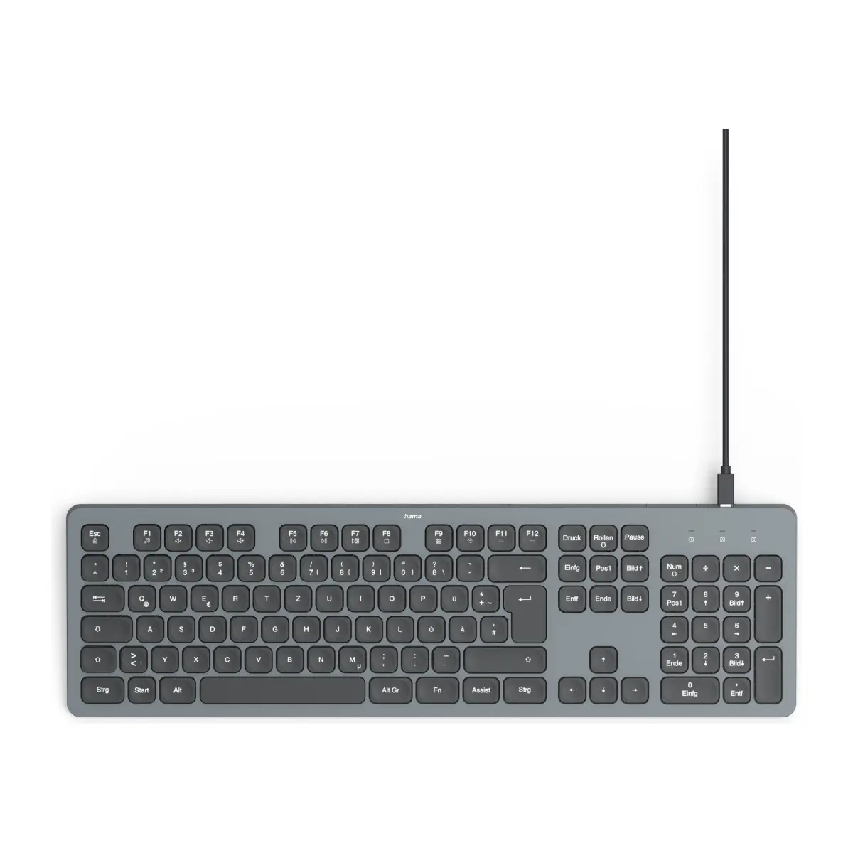 HAMA Жична Клавиатура 'CK-400', Х-структурна, USB-A, USB-C, AI бутон, светеща, (35938563)