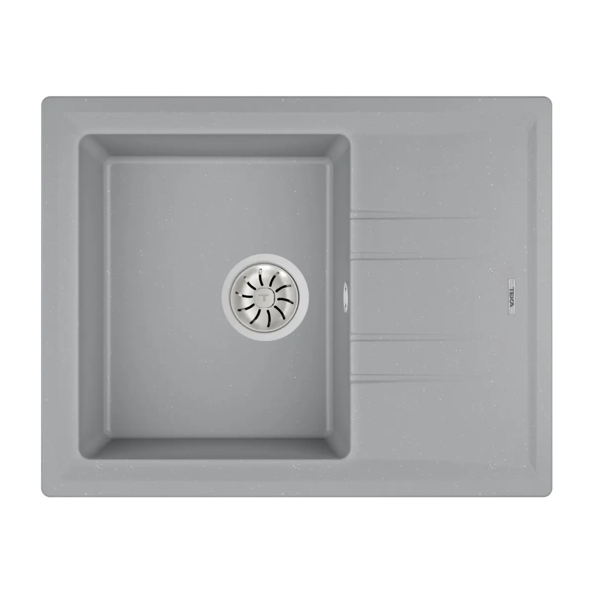 Гранитна мивка STONE45STG, обръщаема, за шкаф 45 см, сив металик, (35949034)
