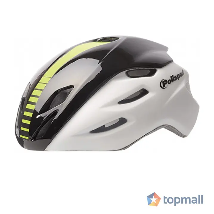 Аксесоар за велосипед Polisport, каска AERO ROAD (L=58/61), WHITE MATTE/BLACK GLOSS/FLUO YELLOW - 8739800006 Каски, 25480
