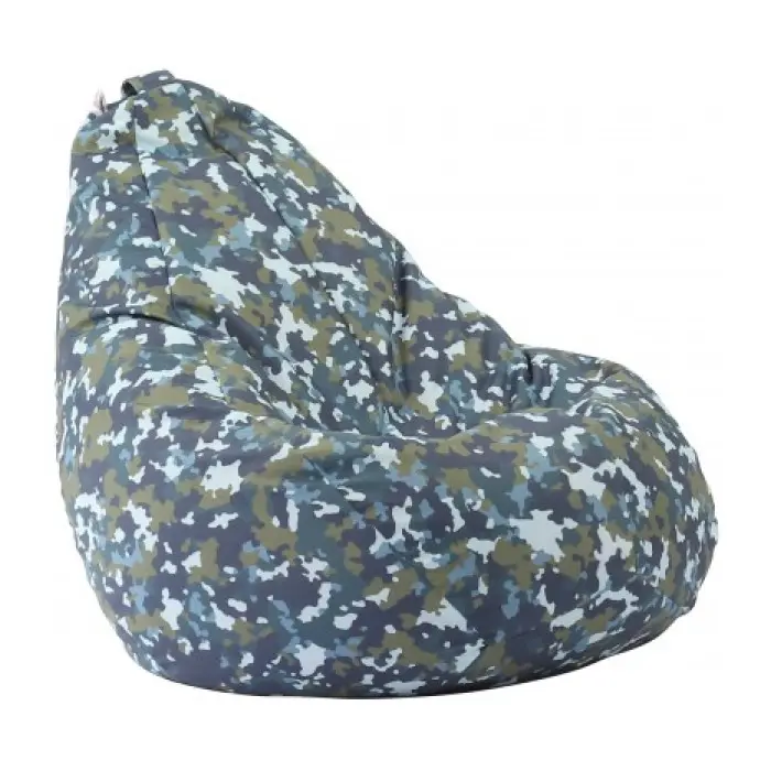 Пуф Pufrelax, круша за деца от 2-10 години, Nirvana Light - Army Camouflage Air, Перящ се текстилен калъф, Пълнеж от Полистиролни перли