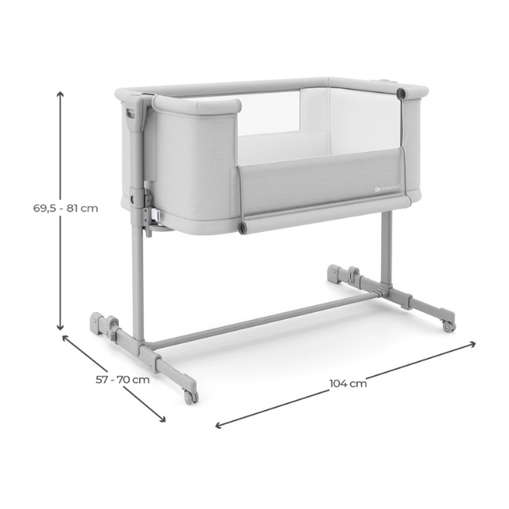 Бебешка кошара KinderKraft NESTEE GROW 2 LIGHT GREY, (35948681)