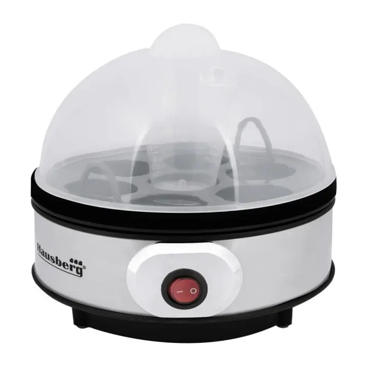 Яйцеварка Hausberg HB-2215, 350W, 7 яйца, Хронометър, Инокс, (12963)