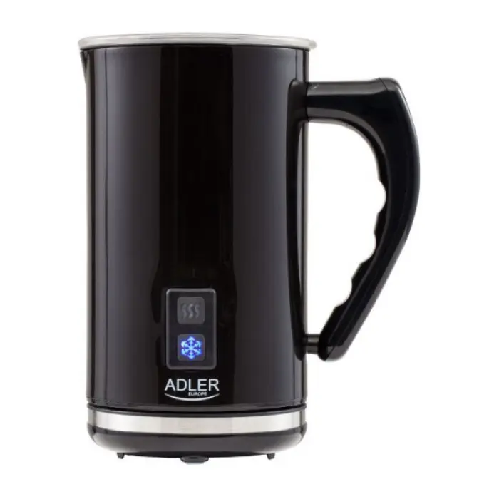 Уред за разпенване на мляко Adler AD 4478, 500W, 240 мл, Незалепващо покритие, STRIX защита, Черна стомана, (9999AD4478)