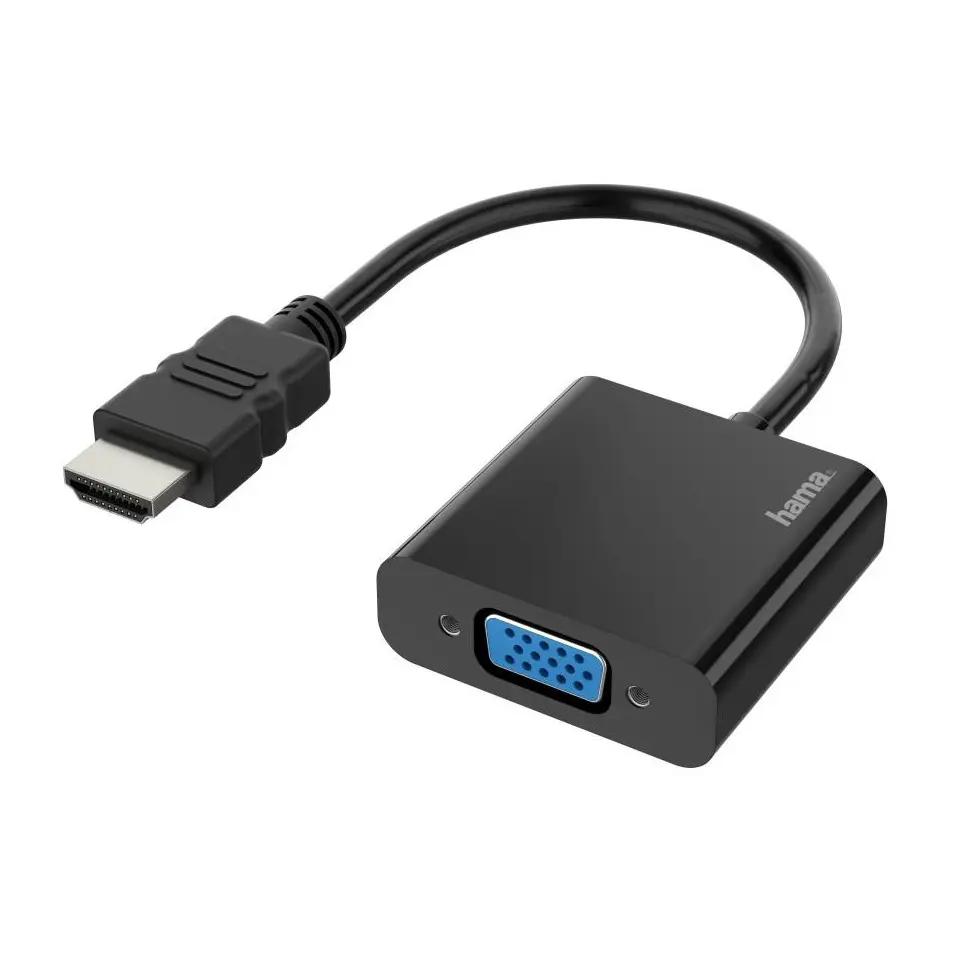 Адаптер HAMA 200343, HDMI мъжко - VGA женско, full HD 1080p, Черен, (35932374)