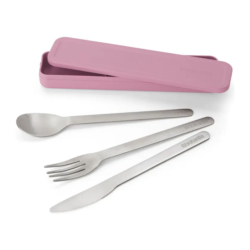 Комплект прибори за хранене Brabantia Make&Take 3 части, Lilac Pink, (35947024)