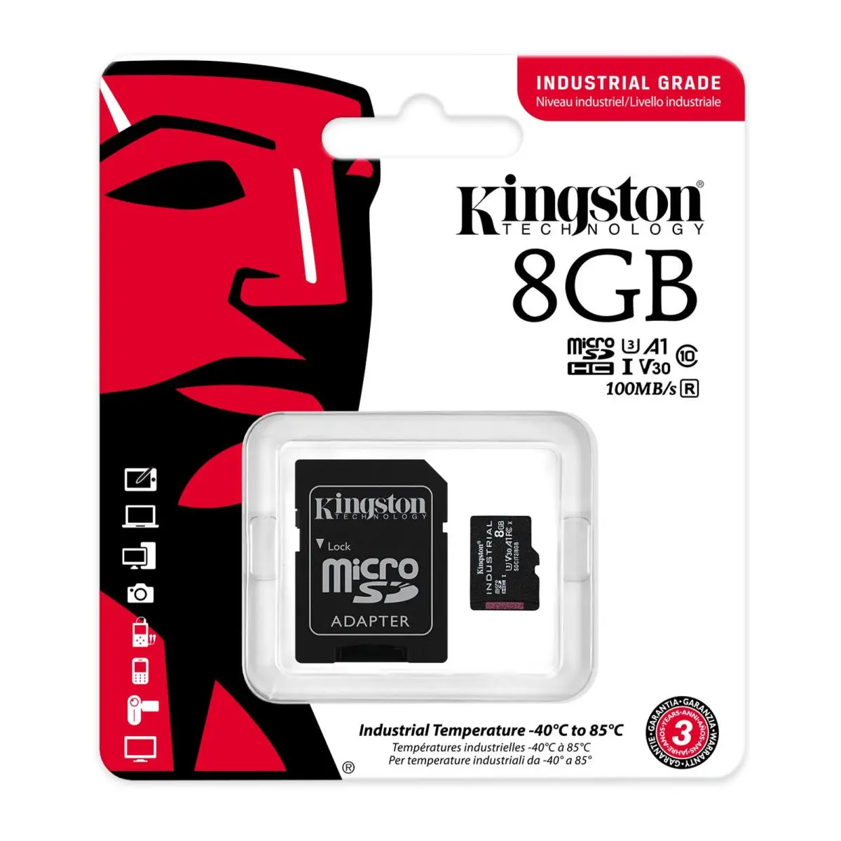 Карта памет Kingston Industrial microSDHC/SDXC 8GB, Class 10, (35936160)