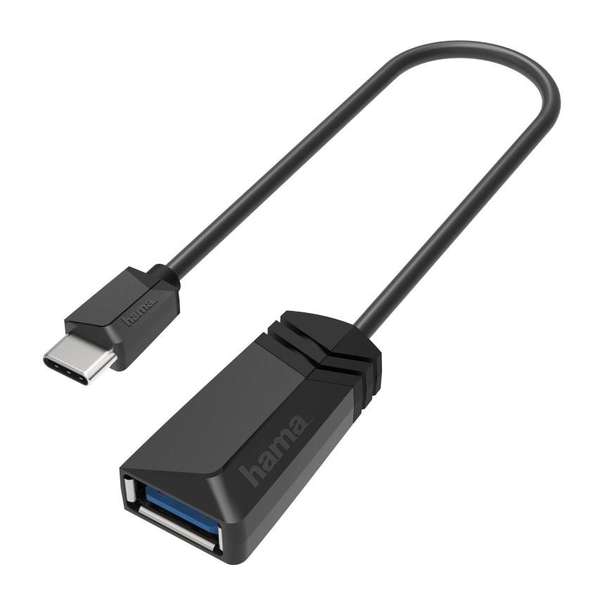 Адаптер HAMA USB-C мъжко - USB 3.2 Gen 1 A женско, 5Gbit/s, 0.15 м., Черен, (35934395)