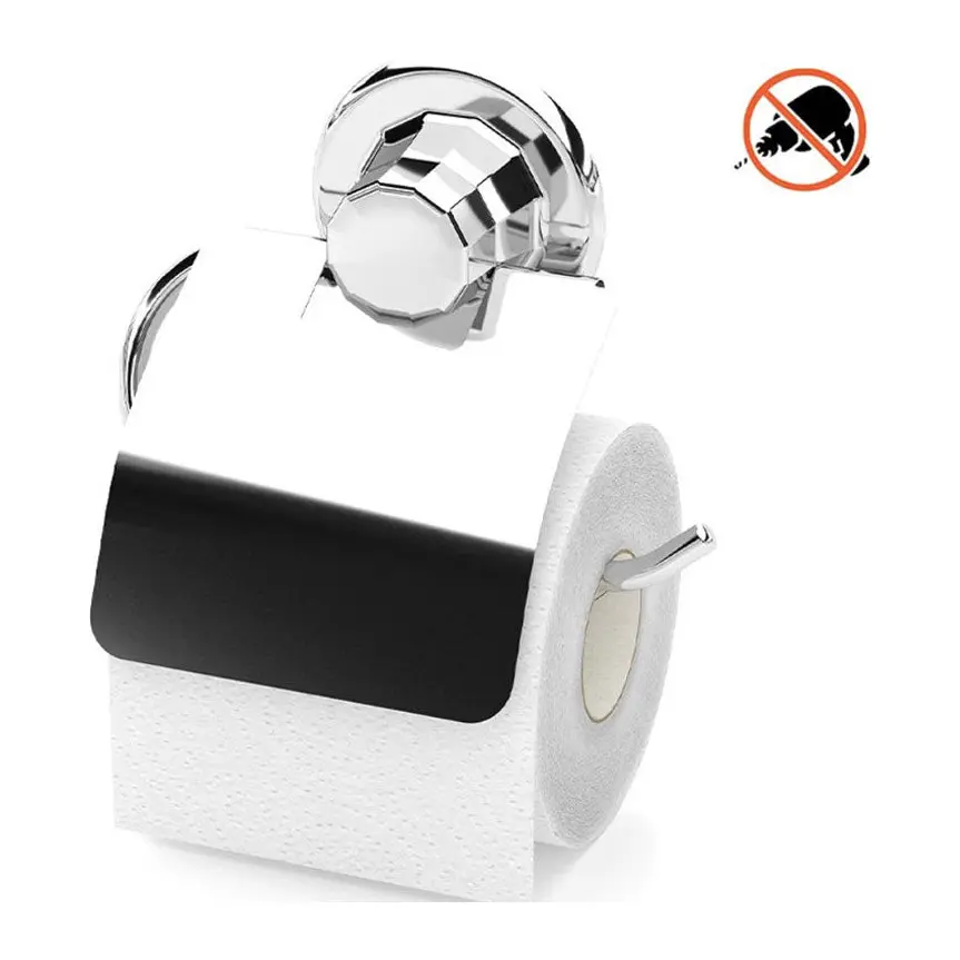 Поставка за тоалетна хартия с капак TEKNO TEL DM 238, 15х5х15 см, Вакуум, Хром, (18303)