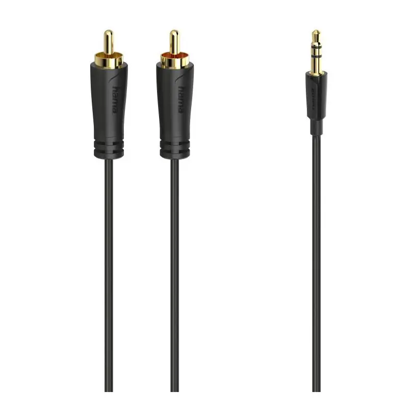 HAMA Аудио кабел, 3.5 мм жак - 2 RCA, стерео, позлатен, 1,5 м, (35939626)