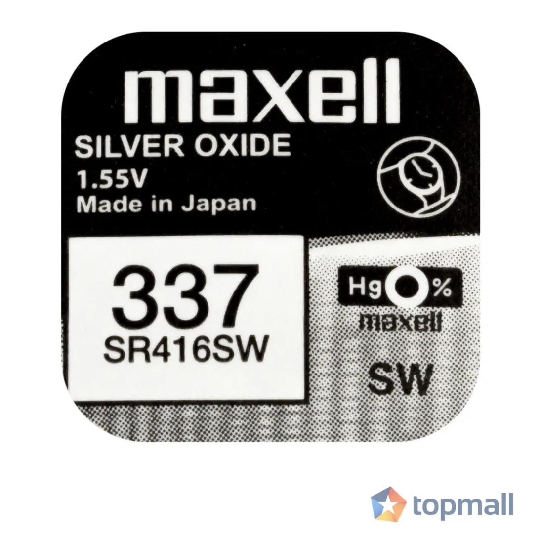 Бутонна батерия сребърна MAXELL SR416 SW 1.55V /337/   1.55V, (35932605)