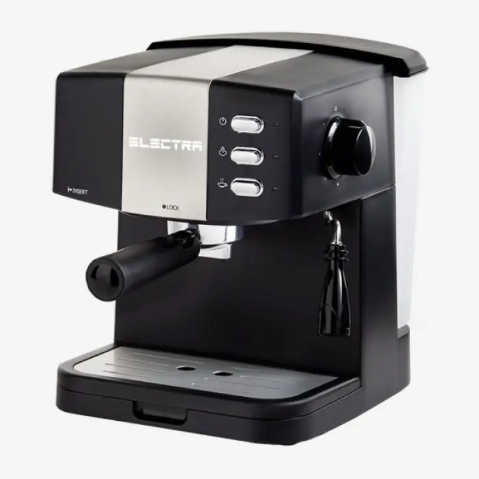 Еспресо машина Electra Bella ECM-1313, 15 бара, 850W, 1.5 литра, Разпенване, Черен, (0000000611)