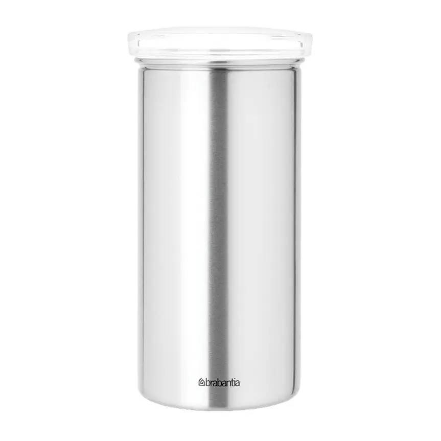 Буркан Brabantia за 18 броя кафе-капсули, Matt Steel Fingerprint Proof, Transparent Lid, (35940996)