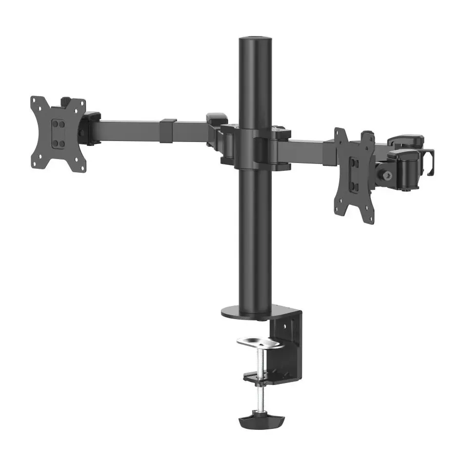 Стойка за 2 монитора за бюро HAMA Регулируема, 13' - 35', 15 кг, Swivel/Tilt, Черна, (35935270)