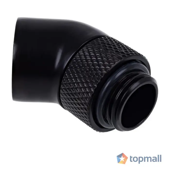 Ъглов адаптер Alphacool Eiszapfen, 45°, G1/4 външна към G1/4 вътрешна резба, Черен мат, (35936426)