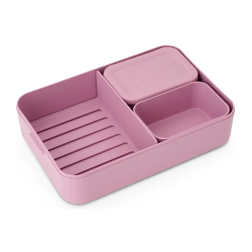 Кутия за обяд Brabantia Make&Take 2L, Lilac Pink, с разделители, (35947016)