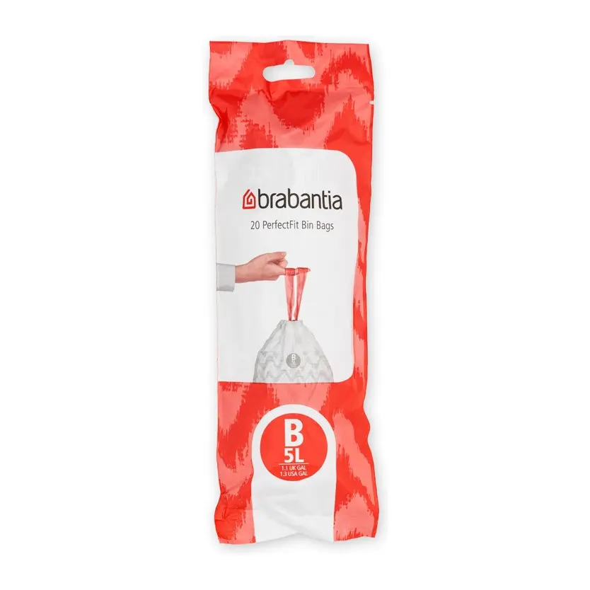 Торба за кош Brabantia PerfectFit Slide/Paper Bin размер B, 5L, 20 броя, ролка, (35940720)