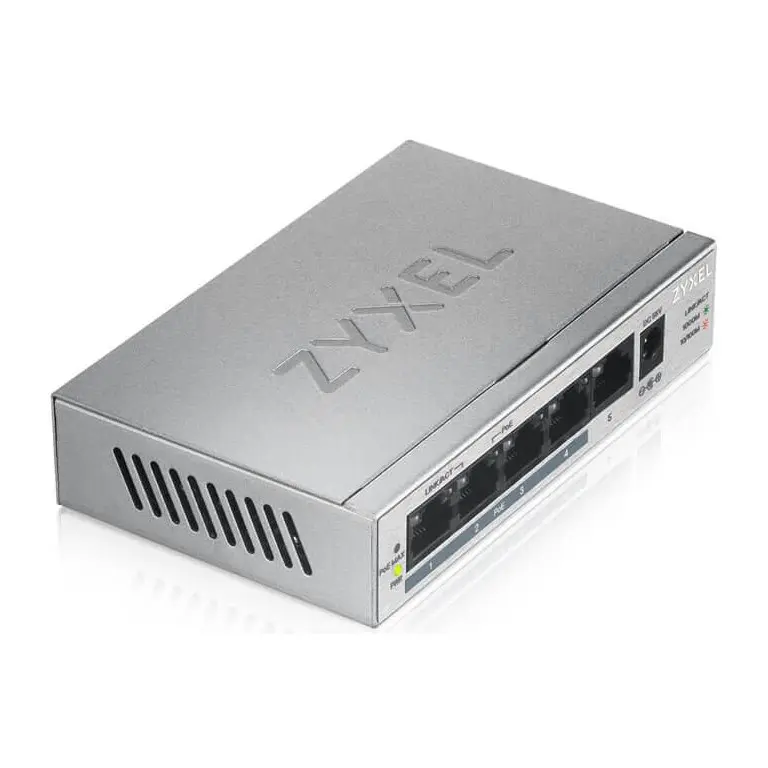 Суич ZyXEL GS1005-HP, 5-портов гигабитов неуправляем PoE+, 60W, (35934301)