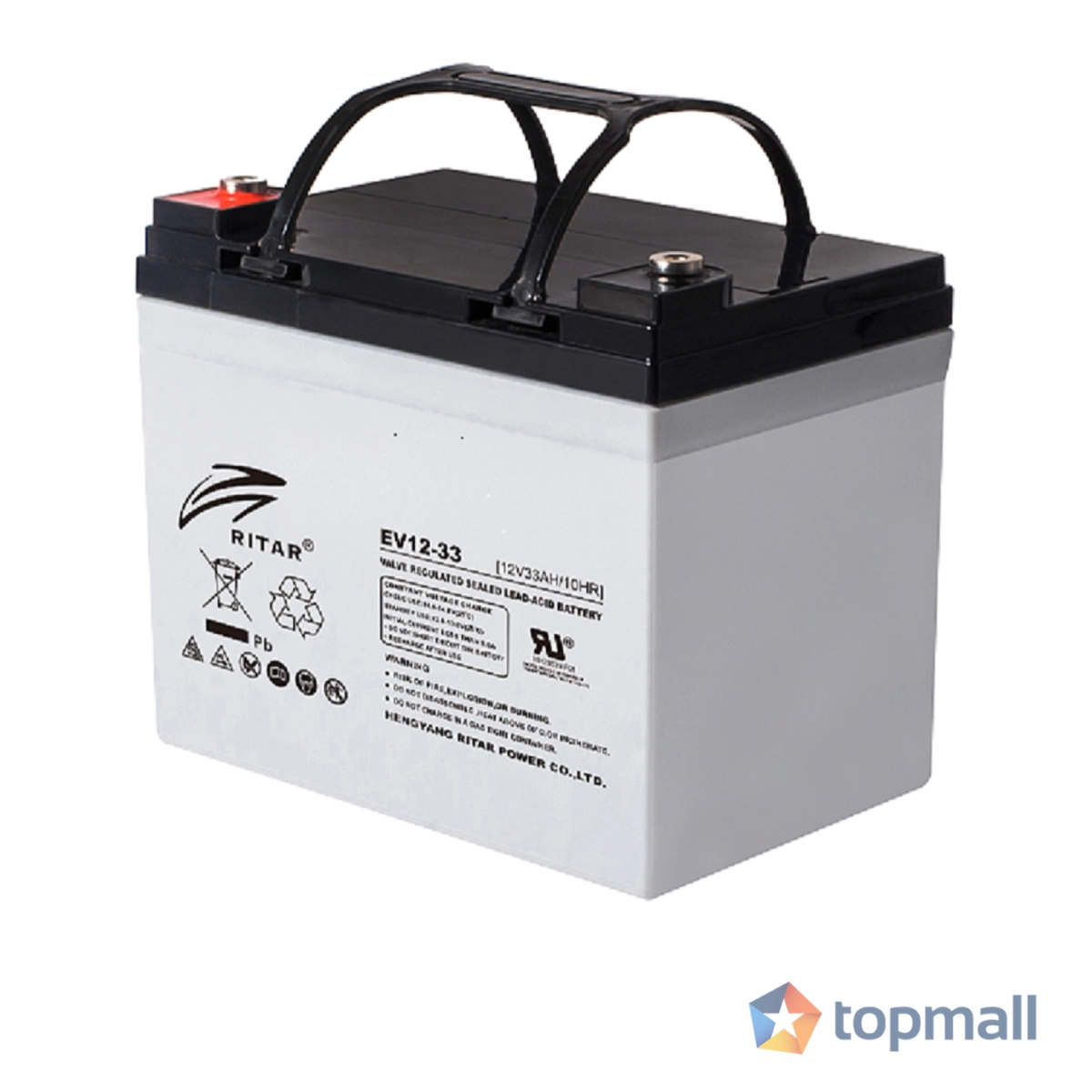 Оловна Батерия RITAR (EV12-33), 12V, 33 Ah, GEL, 195/ 130/ 160 mm, (35934341)