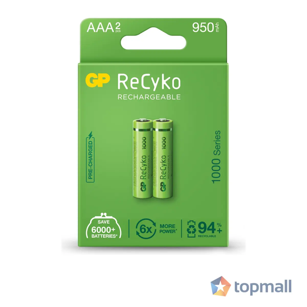 Акумулаторна Батерия GP R03 AAA 1000mAh NiMH 100AAAHCE-EB2 2 бр. в опаковка GP, (35934267)