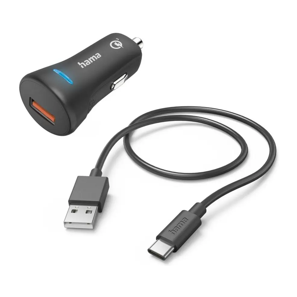 Зарядно за кола HAMA 12-24 V /USB-C 3A, 19.5W + кабел, 201615, (35936962)