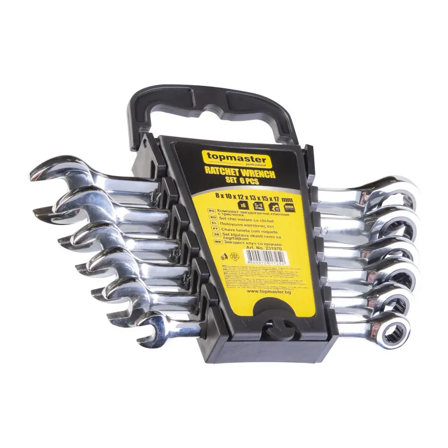 Ключ звeздогаечен с тресчотка к-т 6бр. 8-17mm CR-V Topmaster Professional, (35926419)