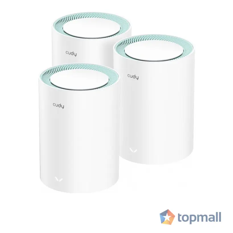 Безжичен рутер Cudy M1300, 3-pack, AC1200 Dual Band, 2.4/5 GHz, 300 - 867 Mbps, (35937001)