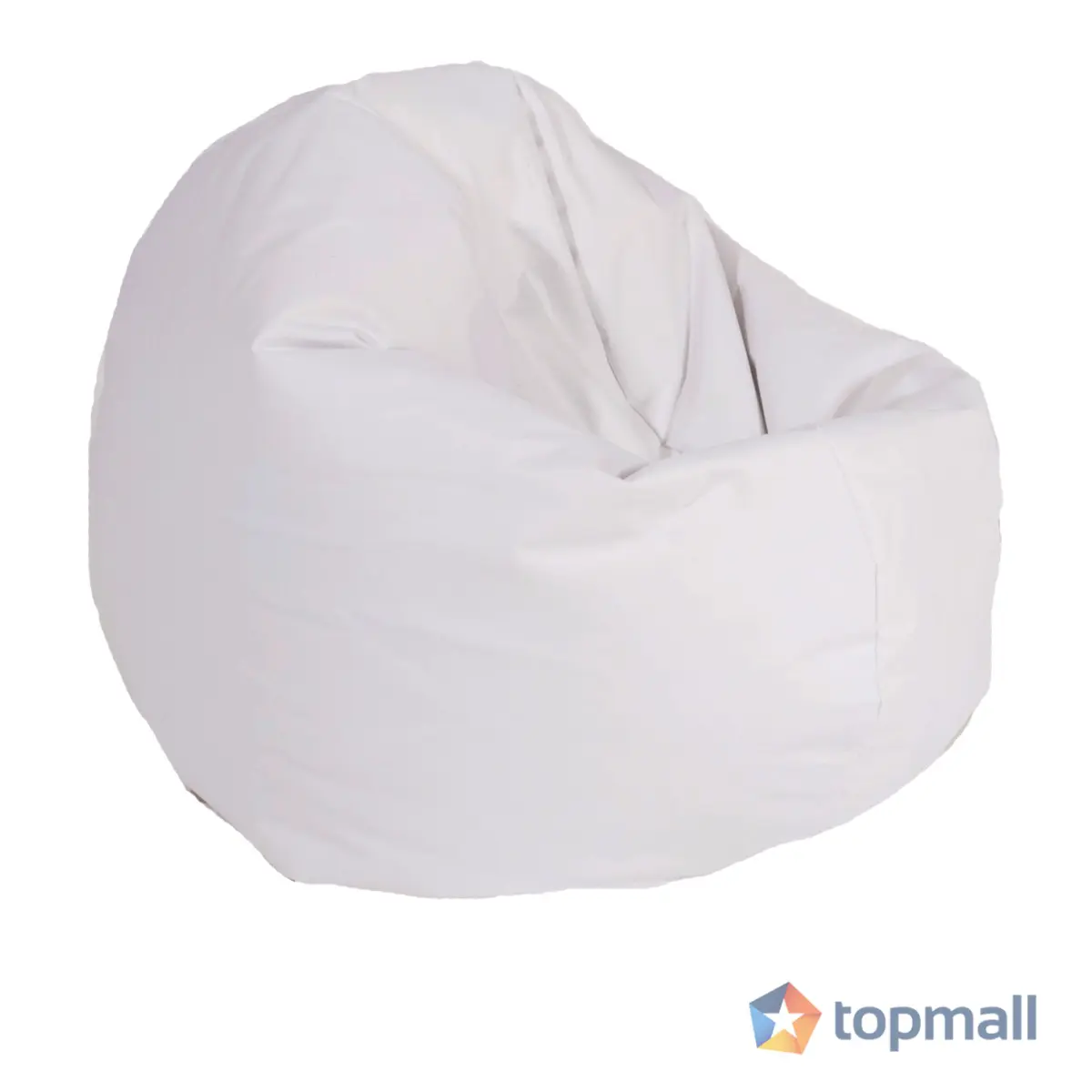 Пуф Pufrelax фотьойл тип сак за деца от 2 - 14 години, Размер S, Relaxo - White, PU кожа, Пълнеж от Полистиролни перли