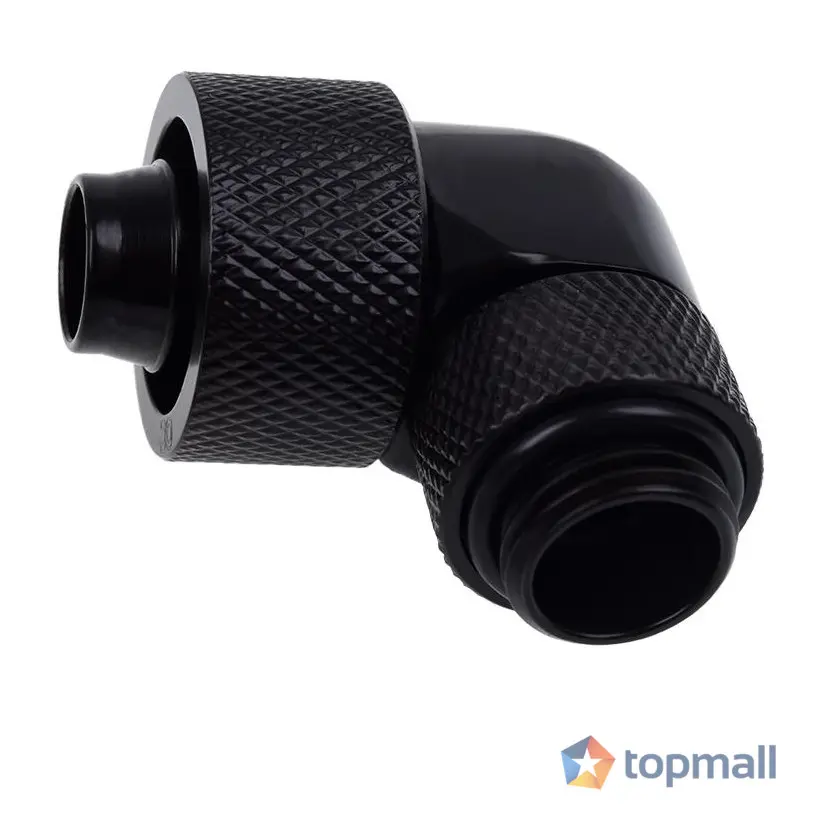 Фитинг Alphacool Eiszapfen, Удължител, 90°, 16/10mm, G1/4, Черен мат, (35936403)