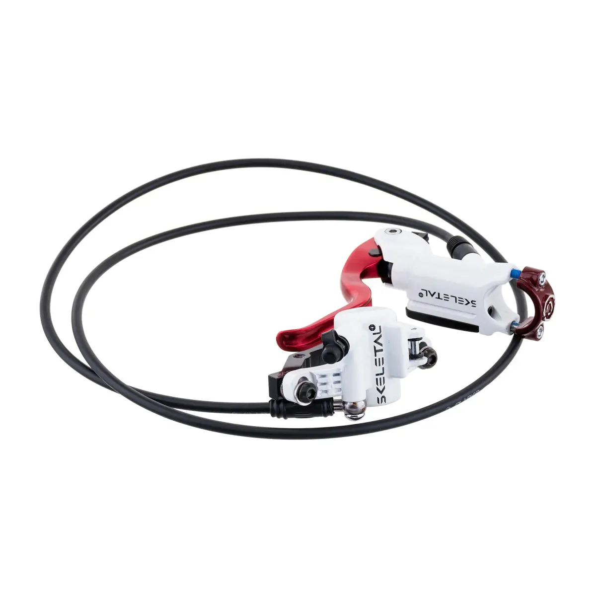Компонент за велосипед Clarks CLARKS, SX-180-R, Red -SKELETAL hydraulic brake system, REAR BRAKE set, FOR I.S. MOUNT, matching grips, 180mm rotor, 1250mm HOSE Спирачки Хидравлични спирачки, 5314