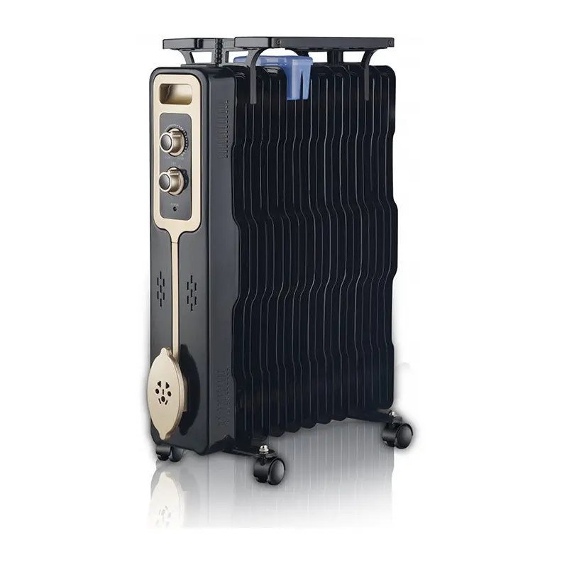 Радиатор ZEPHYR ZP 1971 G11, 2500W, 11 ребра, 3 степени, Поставка за дрехи, Регулируем термостат, Черен, (18621)