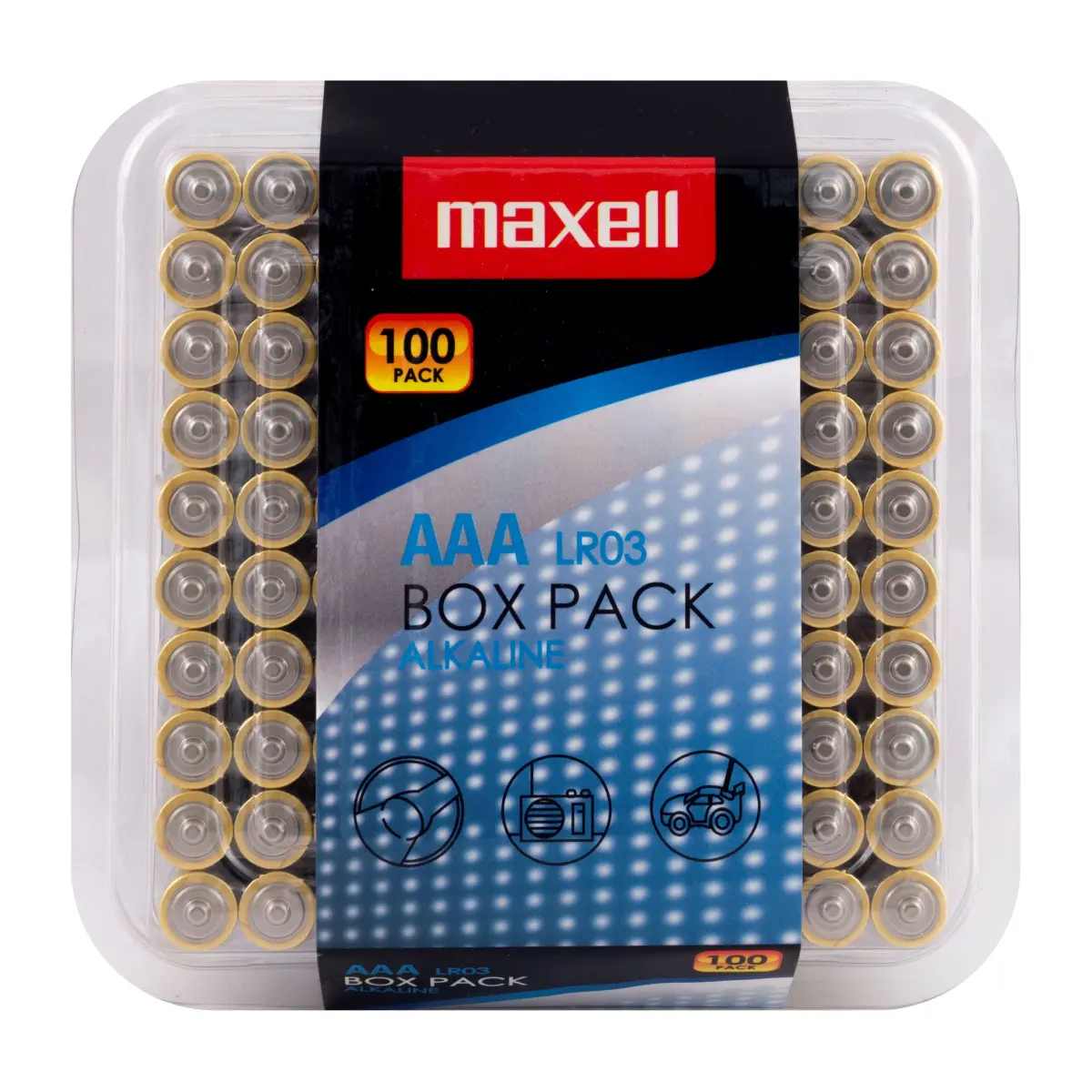 Алкални батерии MAXELL LR03 AAA 10x10 бр / 100 бр. в PVC кутия, (35933030)