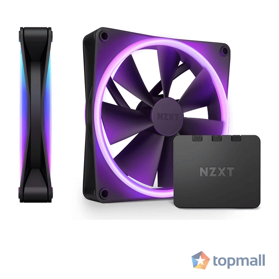 Комплект вентилатори NZXT F140 RGB Duo Black2бр, RGB Контролер, (35936371)