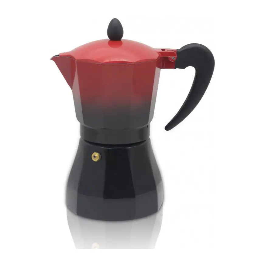 Кубинска кафеварка ZEPHYR Red Passion ZP 1173 M6, 6 чаши, 380 мл, Предпазен клапан, Червен/черен, (18451)