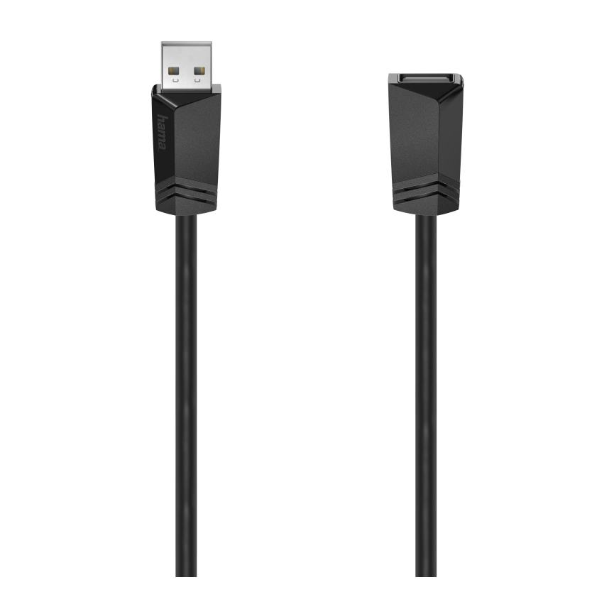 Удължителен кабел HAMA, USB-A женско - USB-A мъжко, 5 м, екраниран, черен, (35934169)