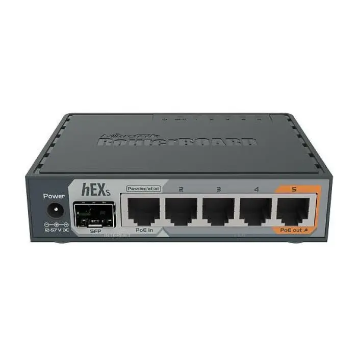 Рутер MiKrotik hEX S - RB760iGS, 5 x 10/100/1000 Mbps, Черен, (35934041)