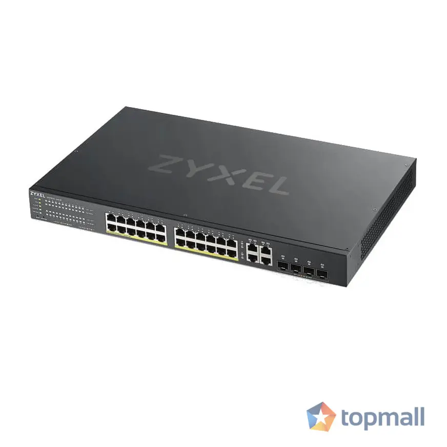 Суич ZYXEL GS1920-24HPV2, 24 портов Gigabit Smart-Managed PoE, за монтаж в шкаф, (35933372)