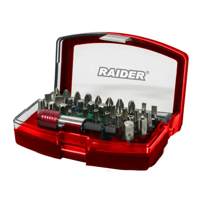 Накрайници и магн. държач бърз захват 1/4" 32 бр. к-т RAIDER, (35925677)