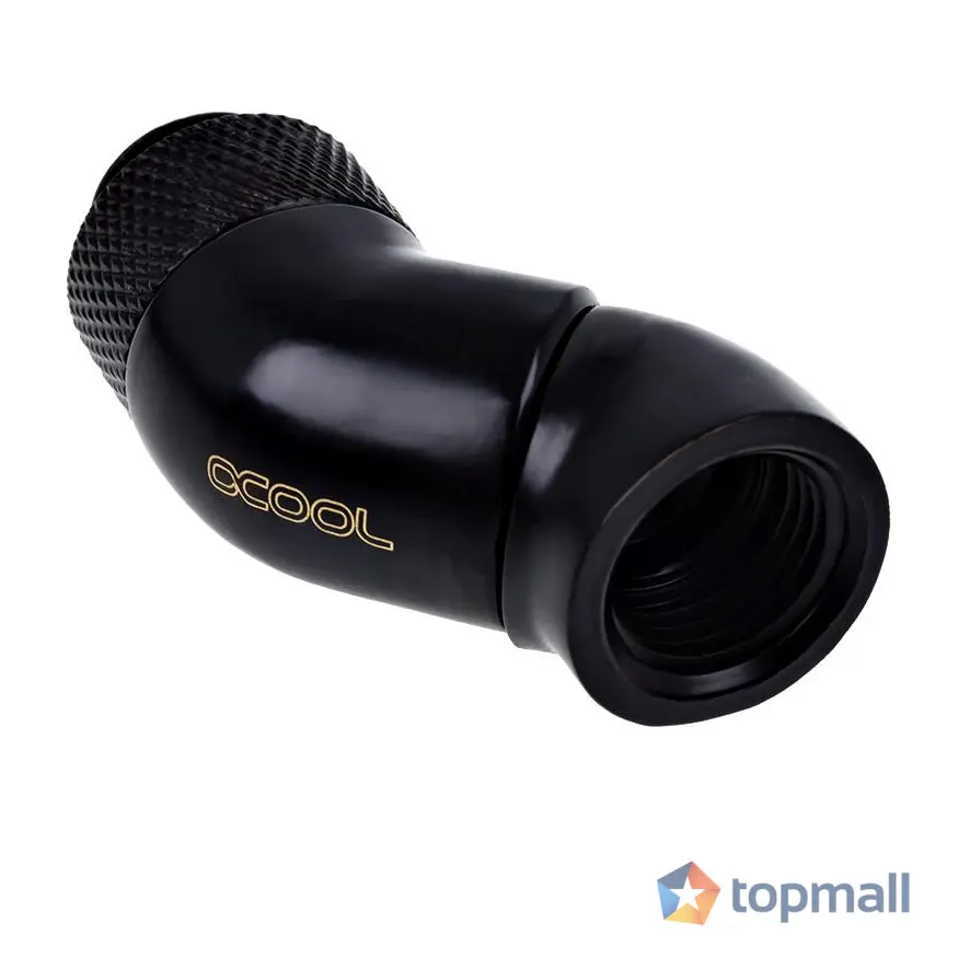 Ъглов адаптер Alphacool Eiszapfen, 2 x 45°, G1/4 външна към G1/4 вътрешна резба, Черен мат, (35936432)