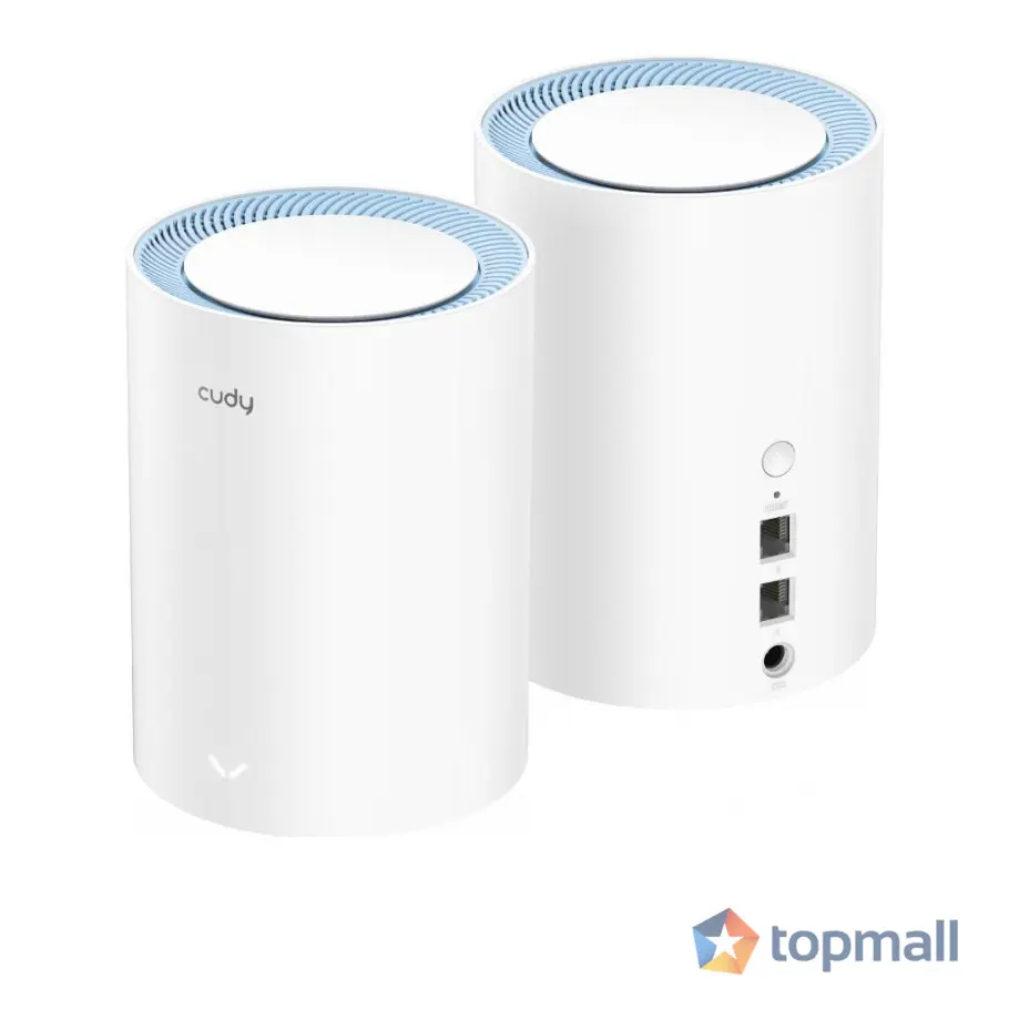 Безжична Mesh система Cudy M1200 2, AC1200 Dual Band, 2.4/5 GHz, 300 - 867 Mbps, 2 броя, (35935484)