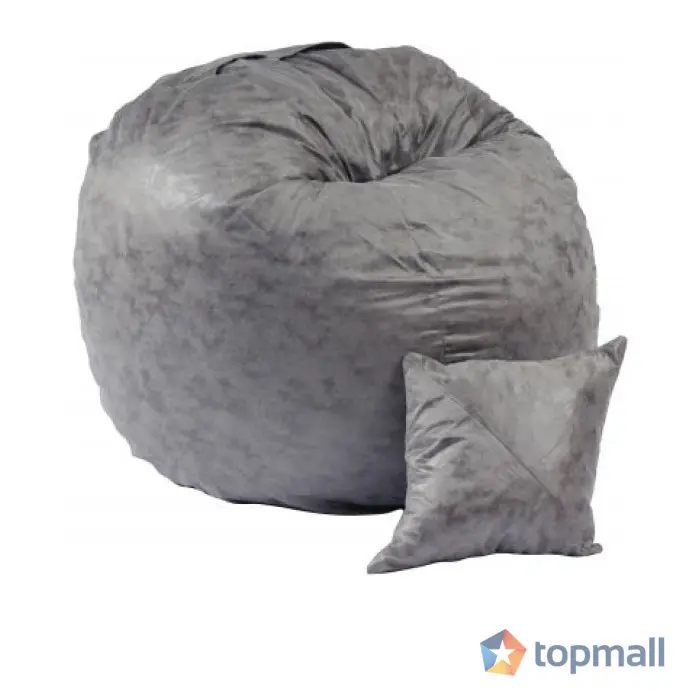 Комплект, Барбарон и декоративна възглавница, 600л., King Size - Smoke Grey, Перящ се калъф, Трансформира се в легло, Пълнеж с микс от мемори пяна и дунапрен, Гама Premium