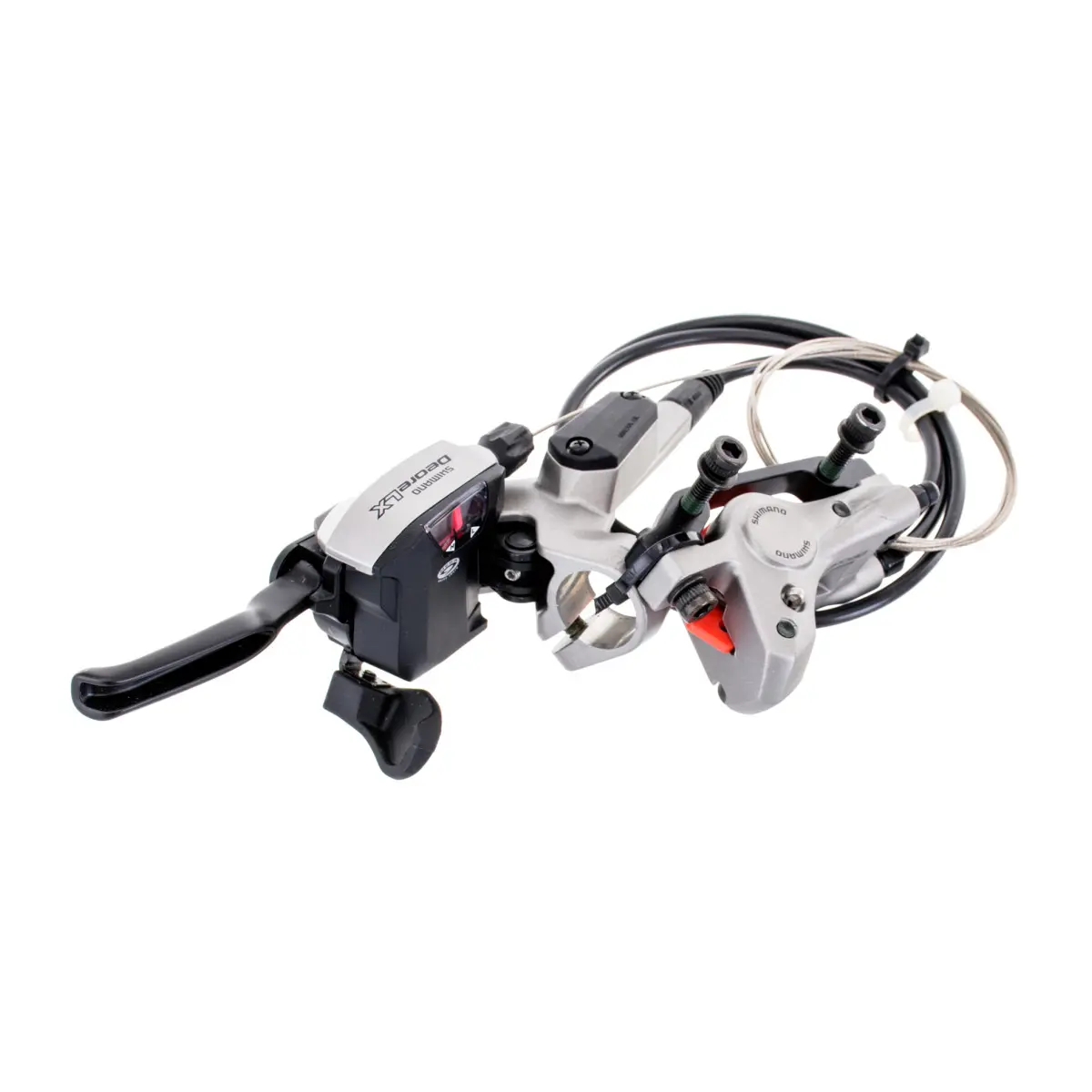 Компонент за велосипед Shimano, DISC-ASSEMBLED SET, DEORE LX ST-M585 BR-M585 W/ADAPTER FOR STANDARD FORK, METAL PAD, W/O ROTOR 750mm HOSE Спирачки Хидравлични спирачки, 5203