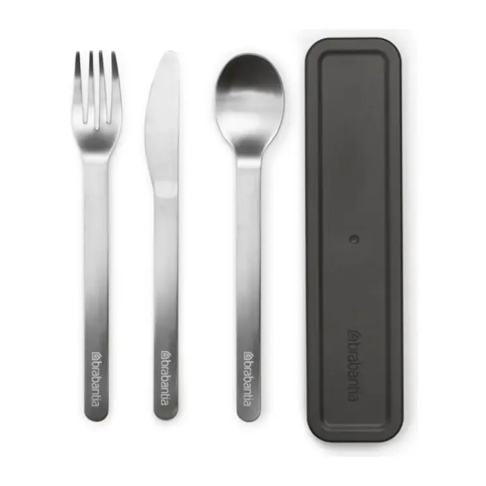 Комплект прибори за хранене Brabantia Make&Take 3 части, Dark Grey, (35944300)