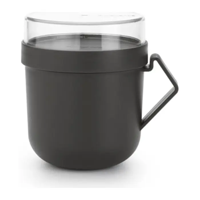 Чаша с капак Brabantia Make&Take 600ml, Dark Grey, (35942729)