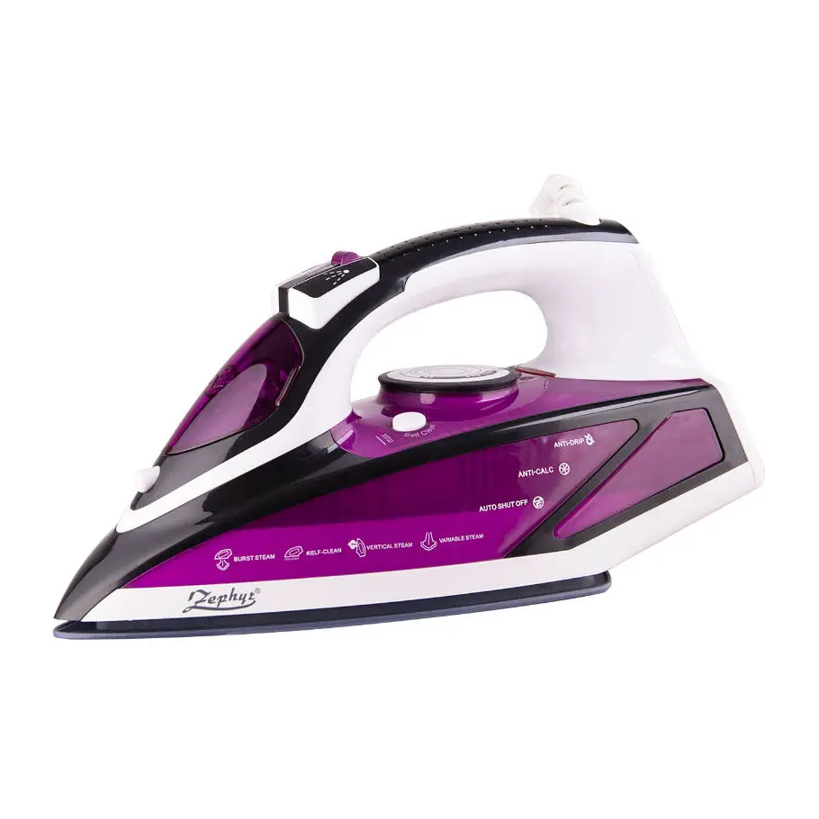 Парна ютия ZEPHYR ZP 1050 BOC, 2600W, 350 мл, Керамична плоча, Самопочистване, Вертикално гладене, Виолетов, (18774)