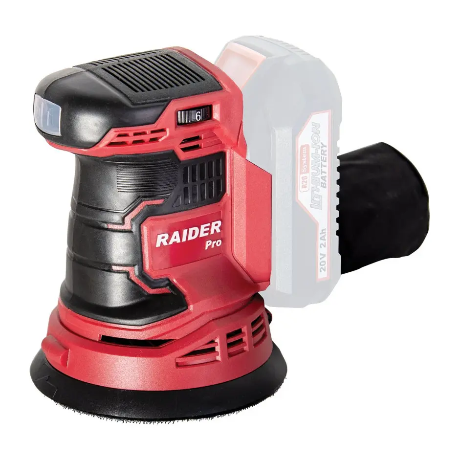 R20 Ексцентършлайф акум. Li-ion ø125mm RAIDER PRO RDP-SRSA20, (35924361)