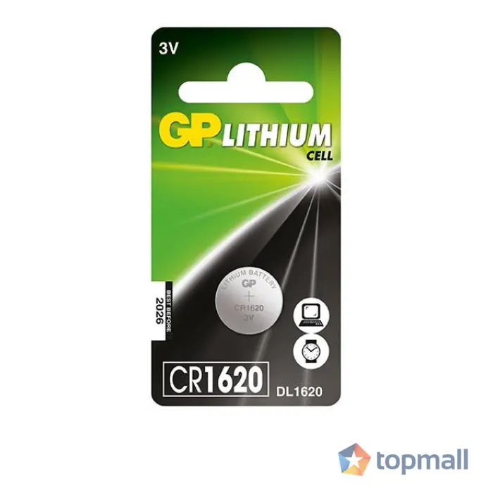 Литиева бутонна батерия GP CR-1620 3V 1бр. в блистер GP, (35932563)